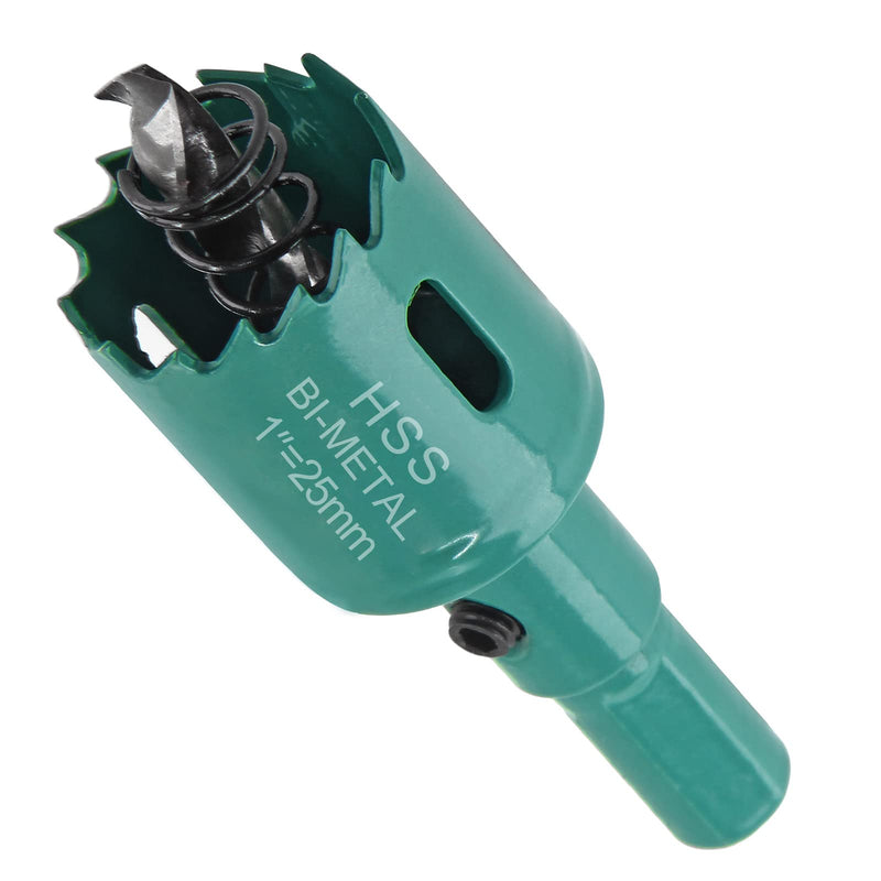 [Australia - AusPower] - 1 Inch Hole Saw with Arbor, 25mm Hole Saw HSS Bi-Metal Hole Cutter Smoothly Cutting in Cornhole Boards, Plastic, Wood, Fiberboard, Drywall 1" / 25mm 