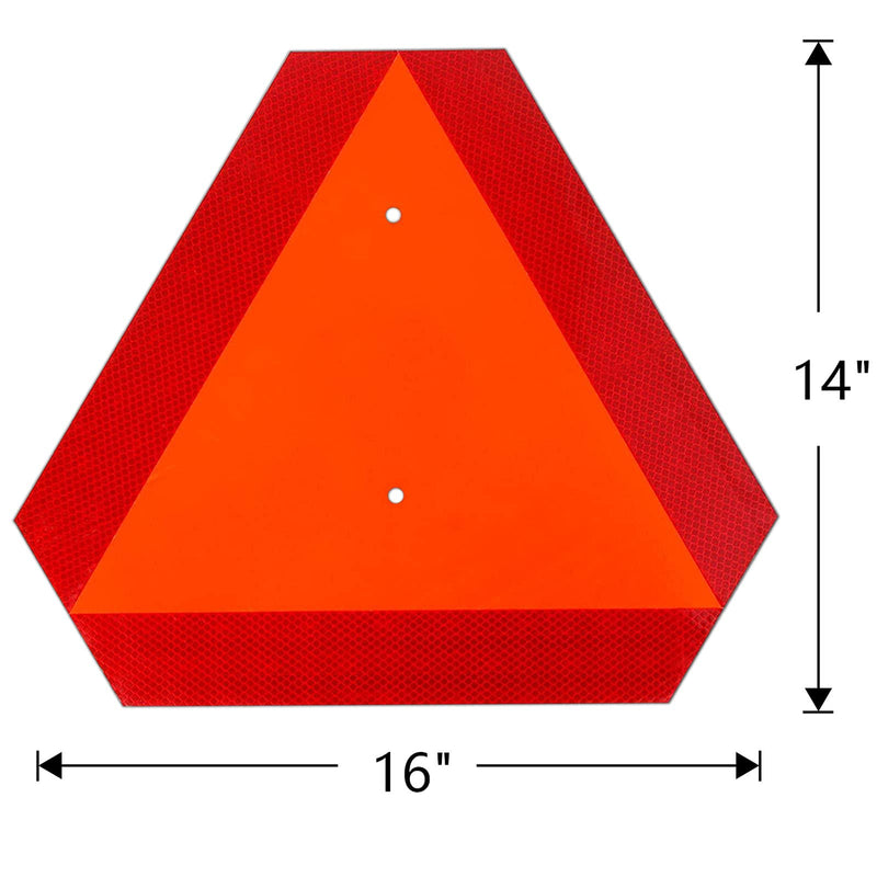 [Australia - AusPower] - Slow Moving Vehicle Sign Plastic Safety Triangle Road Sign with Reflective,14"x16" Up to 7 Years Outdoor for Golf Cart Tractor UTV 1pcs 