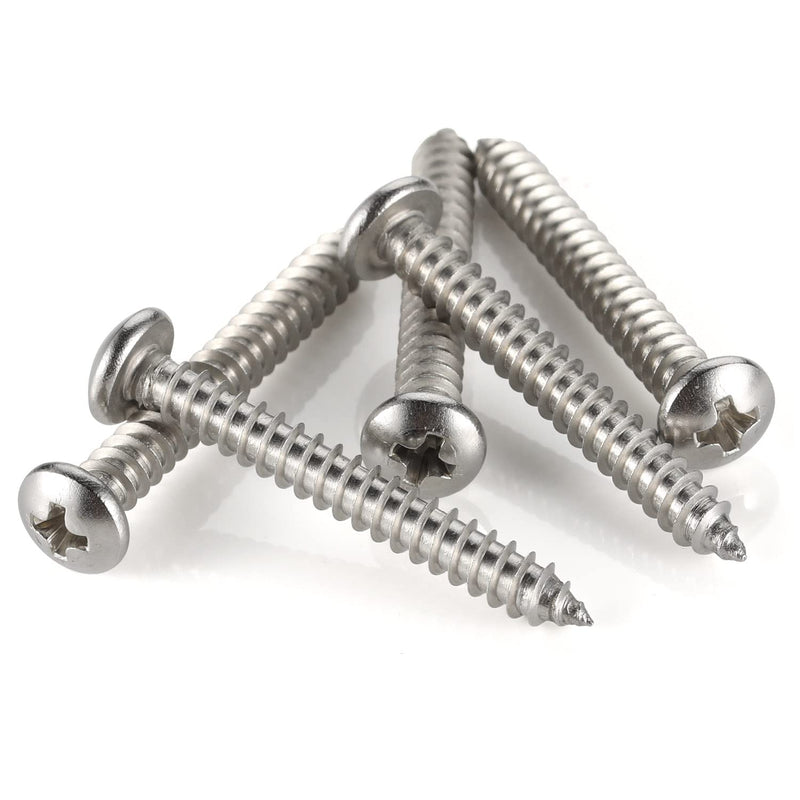 [Australia - AusPower] - #8 x 1-1/2" Pan Head Self Tapping Screw, Pan Head Sheet Metal Screws Wood Screws, Stainless Steel 304 (18-8), 100 Pack #8 x 1-1/2" 