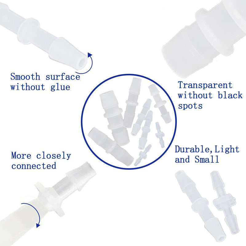 [Australia - AusPower] - Plastic Hose Barb Fitting, 3/8" x 3/8" Pipe Connectors?Barbed Splicer Mender Joint Adapter Union Fitting, 6 Pcs 3/8 Inch White 