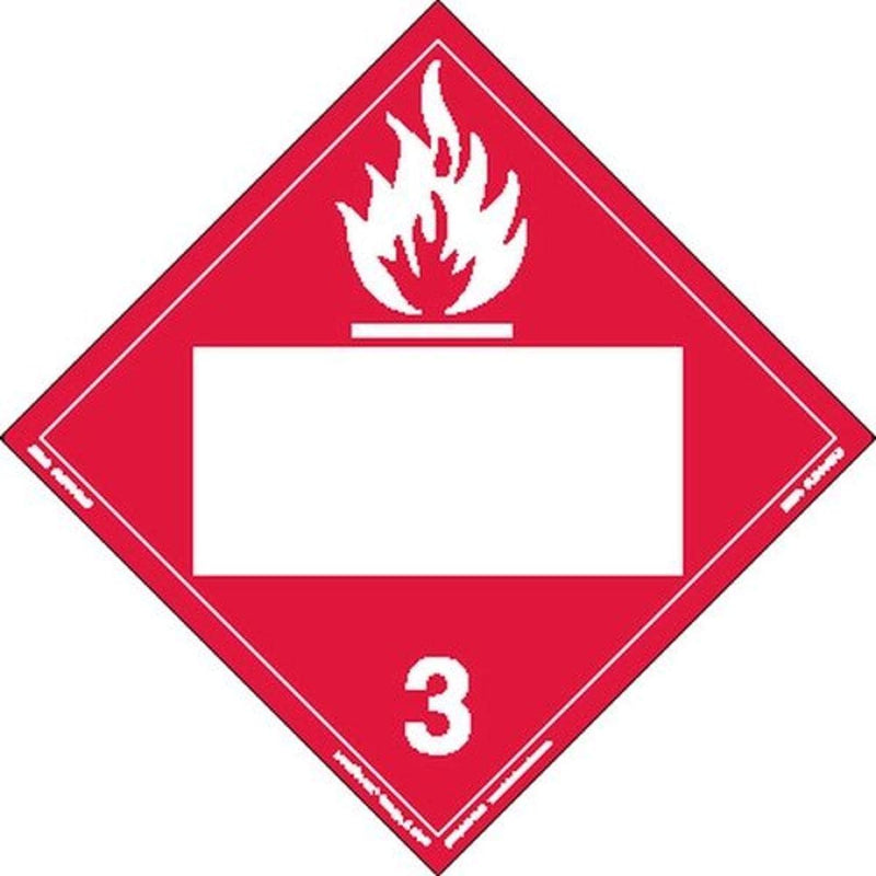 Labelmaster ZEZ2B Flammable Liquid Hazmat Placard, Blank, E-Z Removable Vinyl (Pack of 25)