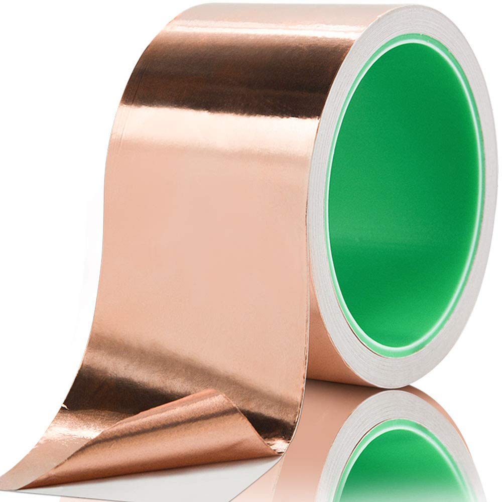 Copper Foil Tape(2 inchx32.8ft) with Conductive Adhesive, for Guitar and EMI Shielding,Crafts, Electrical Repairs, Grounding, DIY Projects, Stained Glass Width 2" inch / Length 33 feet