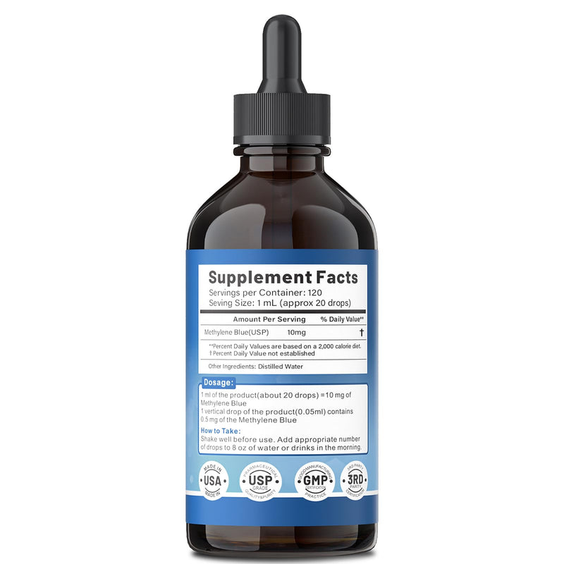 Methylene Blue, Methylene Blue Droplet, 1% USP, 4.06 Fl Oz
