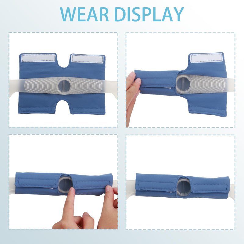 CPAP Mask Strap Covers, Mask Frame Covers Compatible with DreamWear or ResMed AirFit Mask Headpieces, Reusable Strap Pads, Hair and Face Pads (Blue) blue
