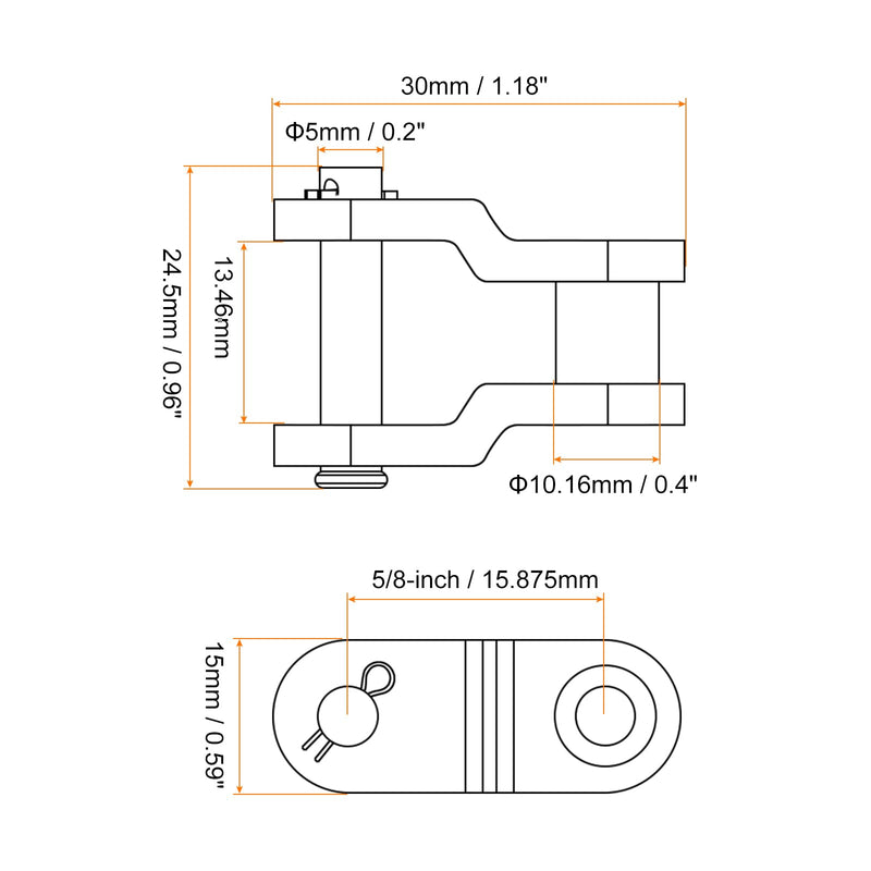 [Australia - AusPower] - uxcell 4Pcs #50 Chain Offset Half Link Roller 5/8" Pitch Stainless Steel Standard Chain End Connector Split Links for 10A Chain 5/8-inch 