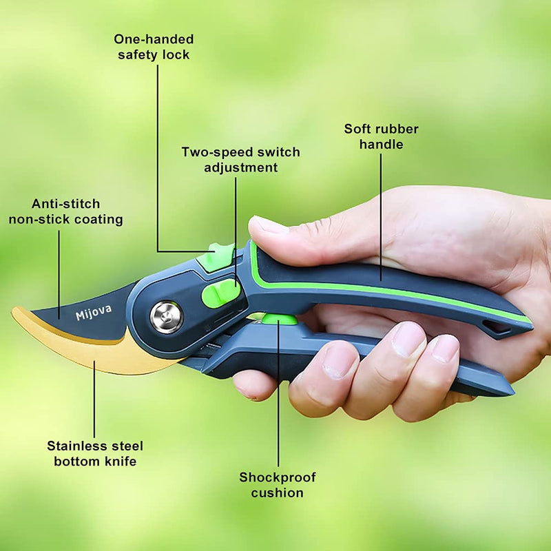 Professional Garden Shears & Clippers – Sharp Pruning Shears for Flowers, Twigs, Roses, Grape Vines, Trees & Bonsai | Heavy-Duty Hand Scissors, Secateurs & Trimmers | Perfect Gardening Gift (green) Green