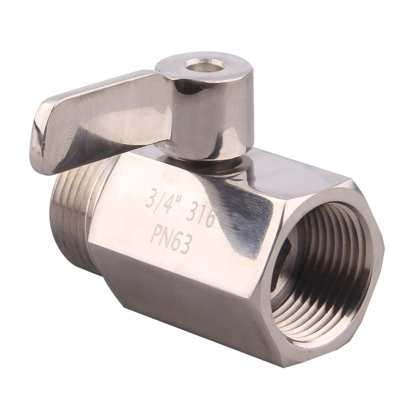 DERNORD 3/4 inch Stainless Mini Ball Valve NPT Female x Male Thread SUS316 Pack of 1