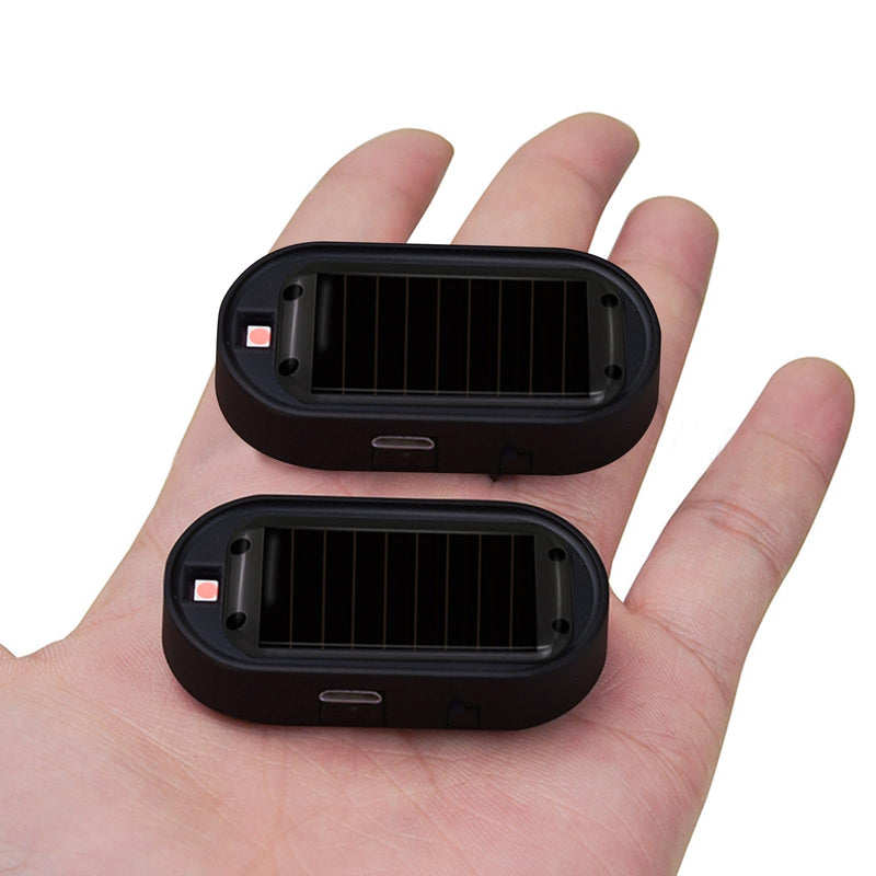 [Australia - AusPower] - Car Solar Power Simulated Dummy Alarm，Anti-Theft LED Flashing Security Light Fake lamp with USB Charger Port，Car Accessories for Most Cars,2PCS (red) red 