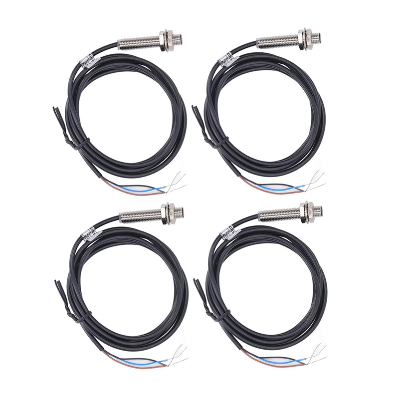 [Australia - AusPower] - 4 Set Proximity Switch 8mm Dia Inductive PNP DC 3 Wire Sensor, Metal Detection, LED Indicator, IP67 Waterproof, Oil Proof 4 Set Proximity Sensor Switch 