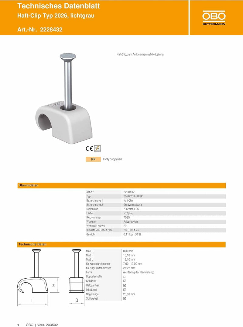 Cimco Nail Clamps 7-12 mm with Nail 25 mm (Pack of 200)