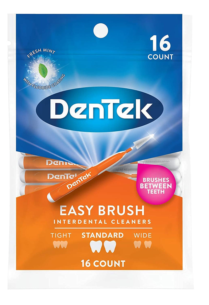 [Australia - AusPower] - DenTek Easy Brush Dental Cleaners, Standard, 16 Count (Pack of 6) 16 Count (Pack of 6) 