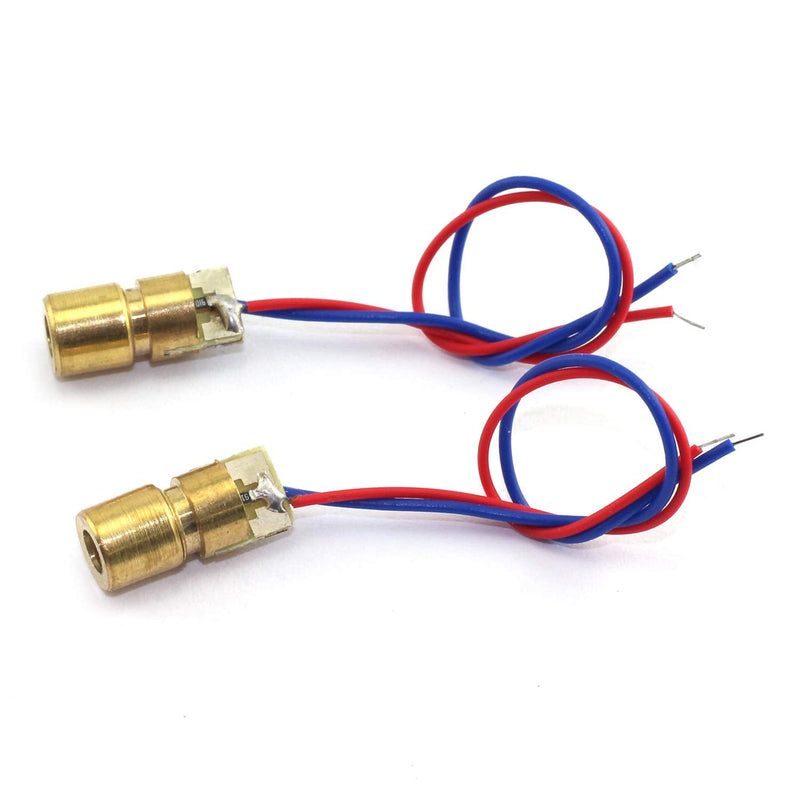 [Australia - AusPower] - Tegg 10 PCS Mini 650nm 6mm 5mW Red Laser Dot Diode Module Copper Head 5V 