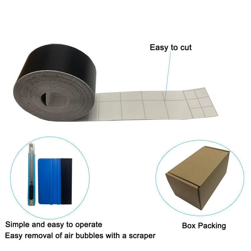 Matte Black Vinyl Tape for Black Out Chrome Delete Window Trim, Matte Black Vinyl Wrap Roll, Self-Adhesive Car Chrome Door Trim Delete Tape DIY Film with Tool Kit (1 inches x 30 feet) 1 inches x 30 feet