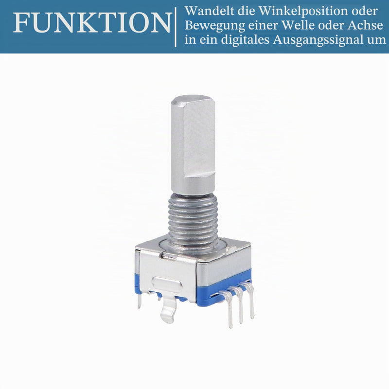 QUARKZMAN EC11 Encoder Code Switch Potentiometer 360 Degree Rotation | Pack of 2, for volume control or data selection on LED or LCD display [7 pins 20 mm wave]