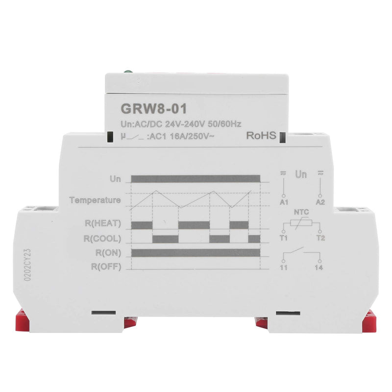[Australia - AusPower] - Temperature Control Relay GRW8-01 Temp Controller Electronic Repeat Relay LED Display High/Low Temperature Monitor with Probe 