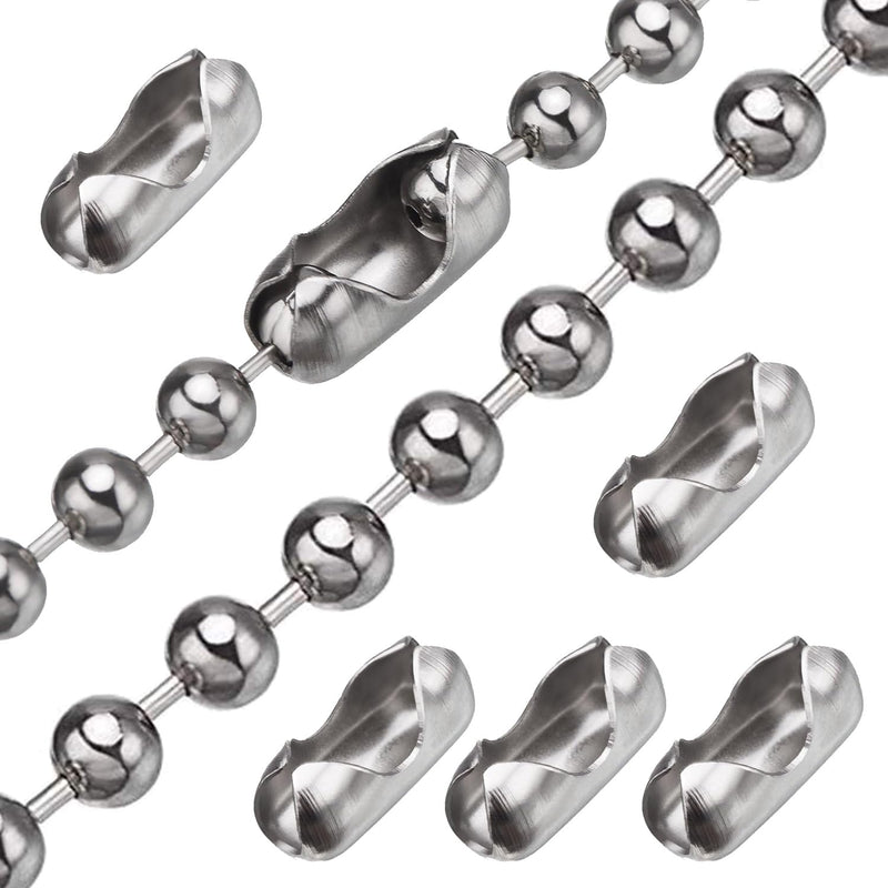 [Australia - AusPower] - #10 Beaded Ball Chain - 33ft Stainless Steel Ball Chain for Blinds & Shades with 10 Connectors, Fix or Replace for Broken Roller Shade Chain, Great for Vertical Window Blinds and Fan Pull Chain 