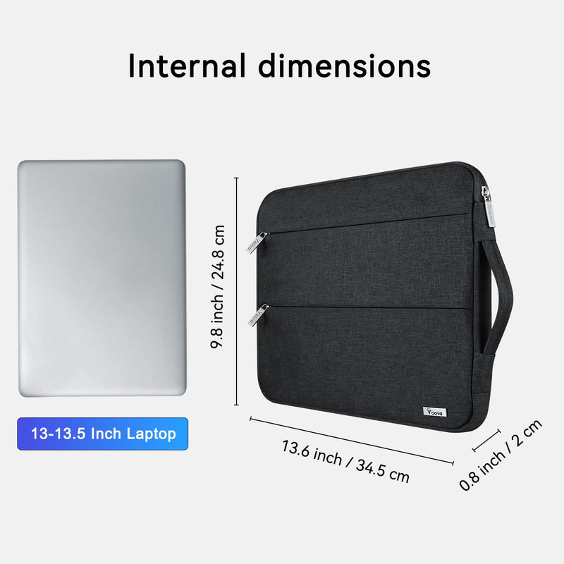 [Australia - AusPower] - Laptop Sleeve 13 13.6 Inch Compatible with MacBook Air/Pro 13 M1/M2,Surface Laptop 4/5,Surface Pro X/9/8,13.5”Chromebook,Slim Computer Cover Bag,Black 12.6-13.6 Inch Black 