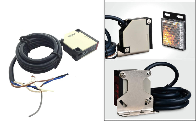 [Australia - AusPower] - E3JK-R4M1 Retroreflective Photoelectric Switch Sensor w Reflector 4M AC 24-240V DC 12-24V E3JK-R4M1 