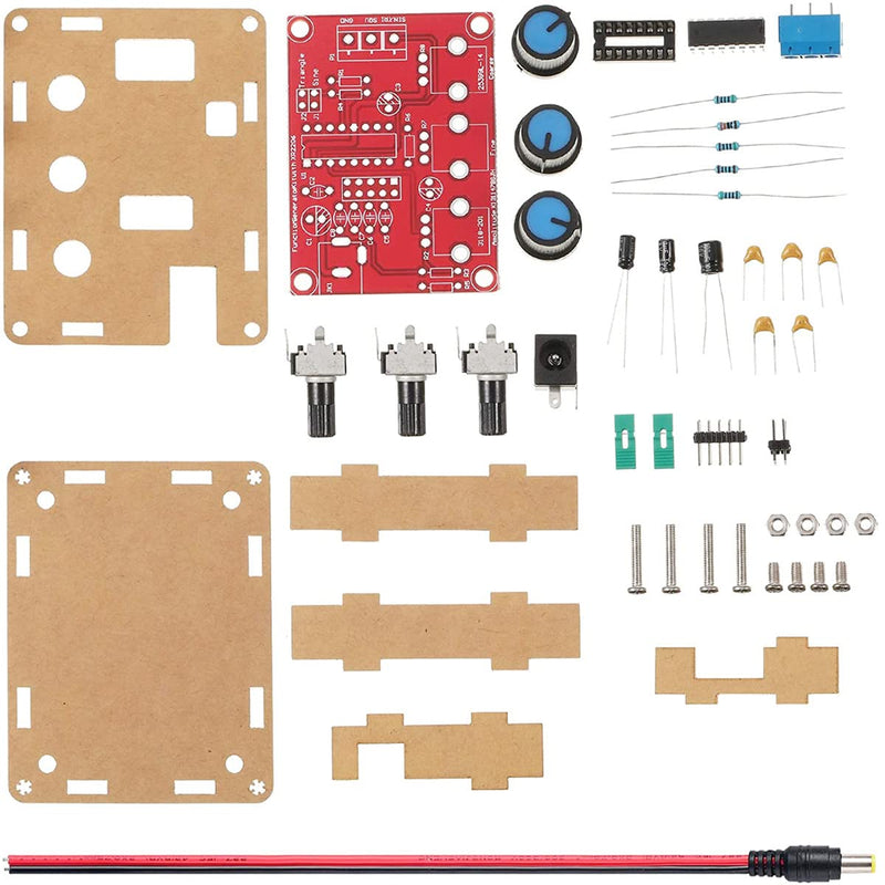 [Australia - AusPower] - Youmile XR2206 High Precision Function Signal Generator DIY Kit 1HZ-1MHZ Frequency Module 9-12V DC Input Sine / Triangle / Square Output Adjustable with DC Plug Cable 