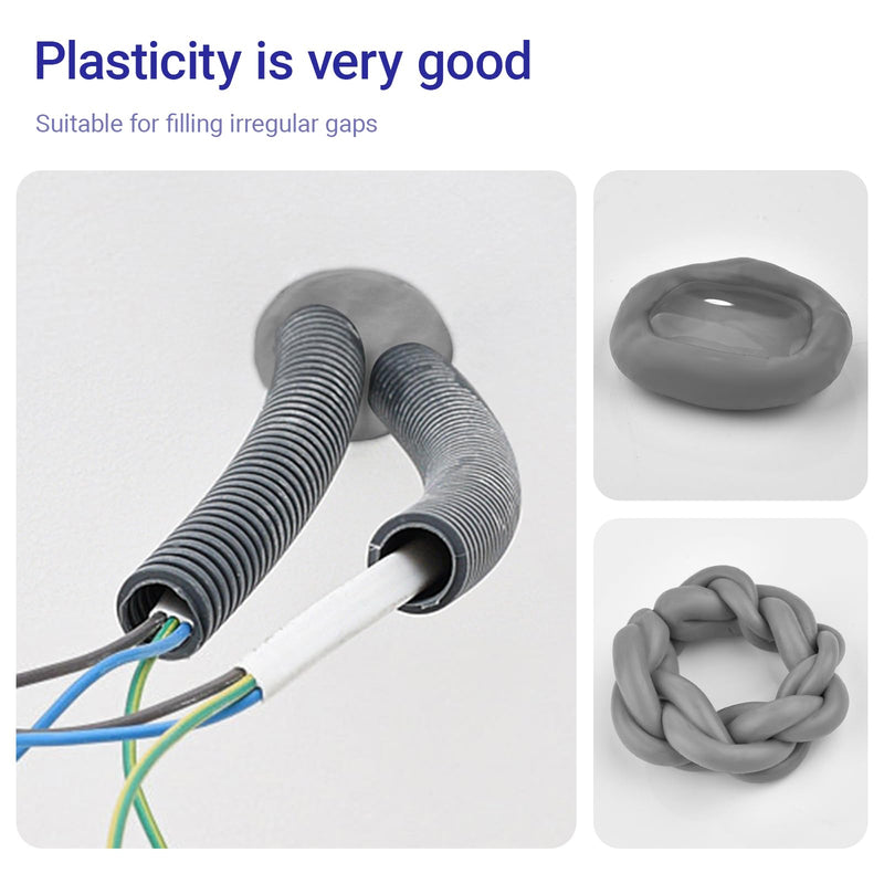 [Australia - AusPower] - Moldable Silicone Putty, Waterproof, Stay Pliable,Good Plasticity for Repair and Fill Various Gaps in Bathrooms, Fountains, Water Pipes, Walls (White) White 