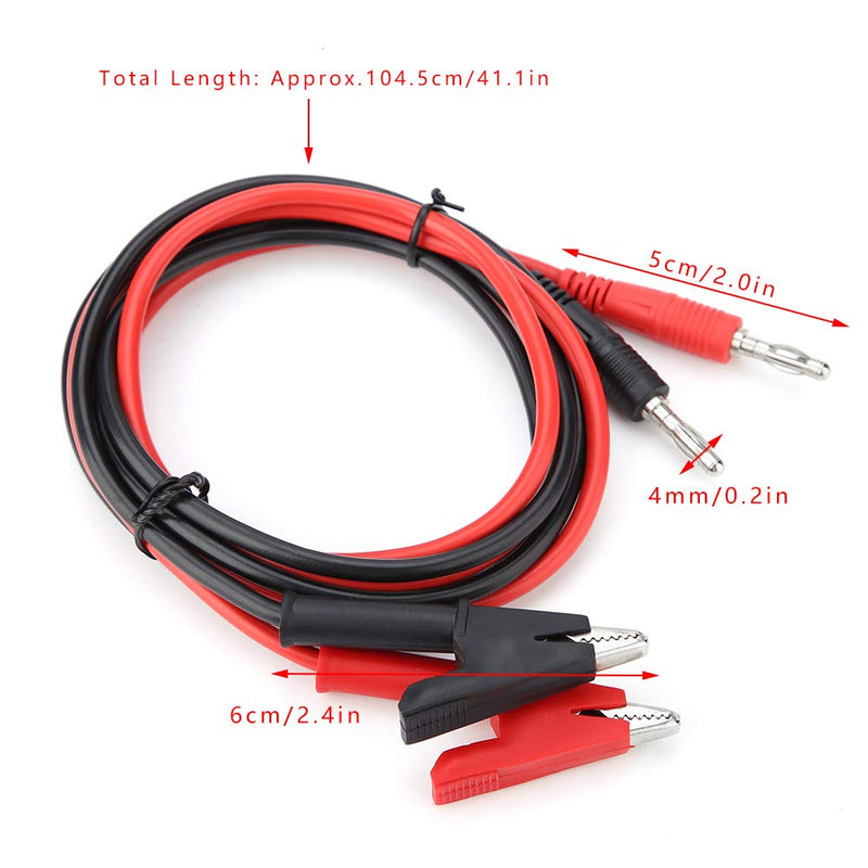 [Australia - AusPower] - P1040 2 Copper 4 mm Banana Plug to Crocodile Clamp 15A Banana Plug to Crocodile Clamp Cable 1 m for Testing the Probe 