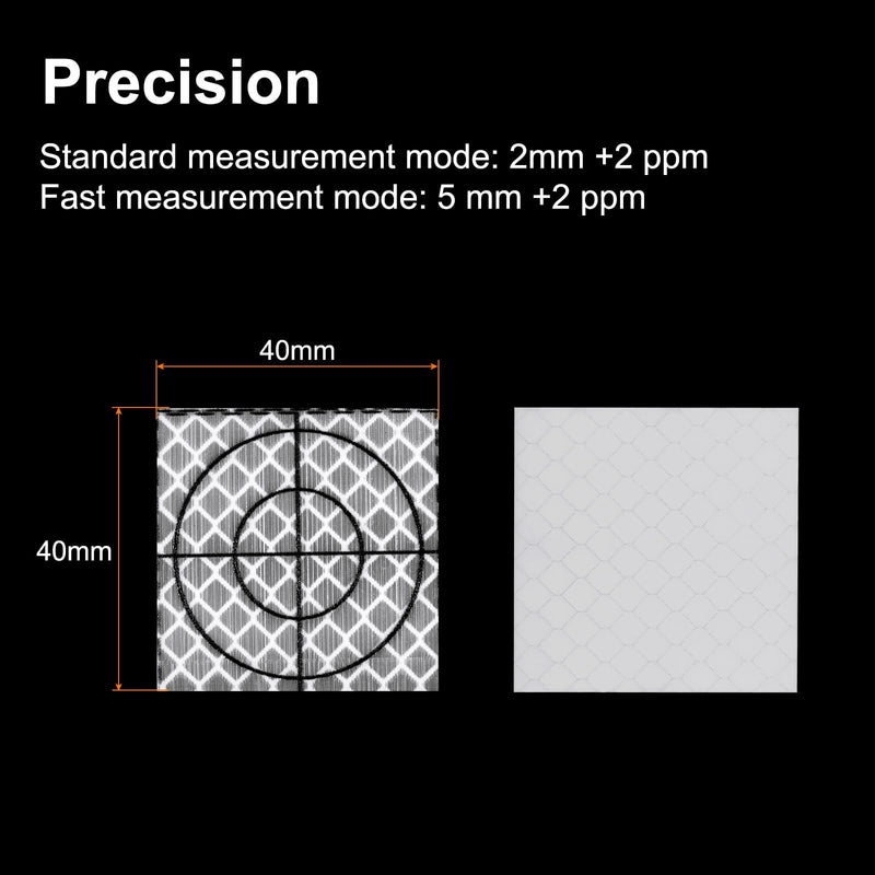 HARFINGTON 100pcs Survey Reflector Sheets 40x40mm Self-Adhesive Reflective Tape Survey Target Mark for Total Stations, White 100 40mm x 40mm