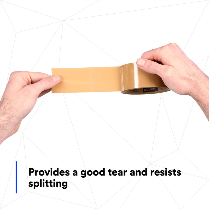 3M Scotch 371 Industrial-Grade Packing Tape, Tan, 48 mm x 50 m, High Performance Sealing Tape for Medium-Duty Commercial Box and Carton Sealing, Moving, Packaging and Shipping, 6 Pack
