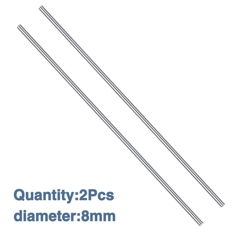 2PCS 8mmX500mm Linear Motion Rod Shaft Guide Diameter 8mm for DIY Craft Tool (2pcs)500mm