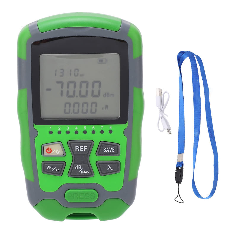 [Australia - AusPower] - Generic Mini Optical Power Meter Red Light Fiber Optic Cable Power Tester with USB Charging Cable (10MW), Genericf4rzv65wg7-12 