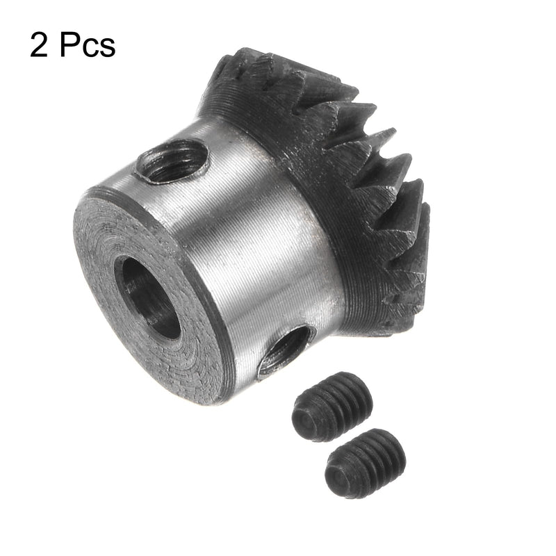[Australia - AusPower] - 2pcs Bevel Gear 1M 20 Teeth 6mm Shaft Hole 1:1 Tapered Bevel Pinion Gear 45# Steel 1 Module 90 Degree Steering Gear, for Hardware Mechanical Rotation 