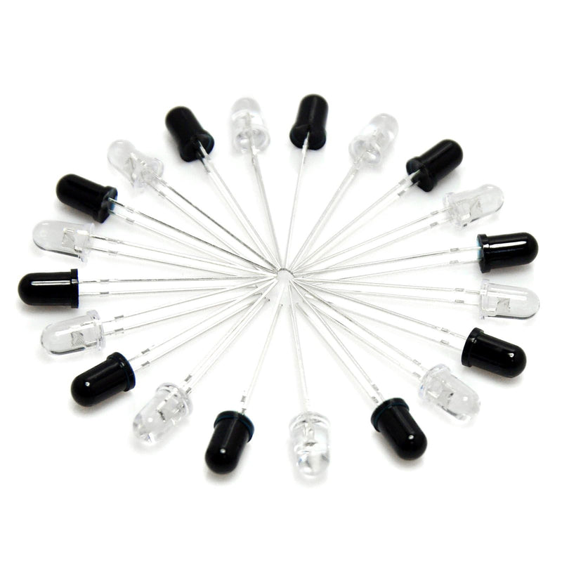 [Australia - AusPower] - 5mm 940nm LEDs Infrared Emitter and IR Receiver Diode for Arduino (Pack of 20pcs) EK8443 