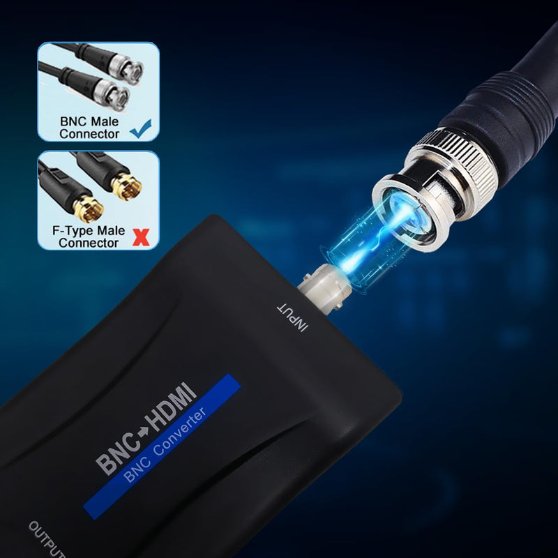 [Australia - AusPower] - BNC to HDMI Converter,Coax to Hdmi Adapter, BNC to Hdmi Adapter,CVBS PAL/NTSC 720P/1080P Video Adapter HDCP Hook Security Camera CCTV DVRs Surveillance CVR to HDTV,Monitor and Projectors 
