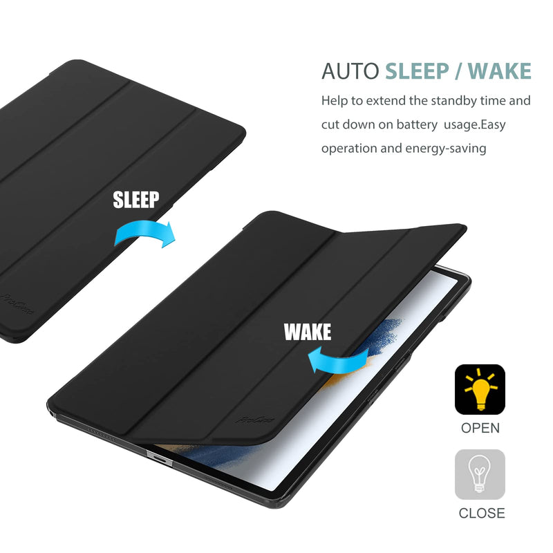 [Australia - AusPower] - Smart Case for Galaxy Tab A8 10.5, Slim Stand Hard Back Shell Protective Smart Cover Case for Galaxy Tab A8 10.5 Inch 2022 SM-X200 X205 X207 -Black Black 