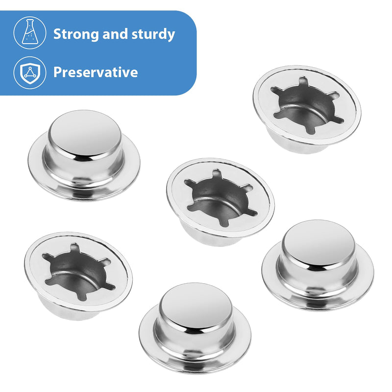 [Australia - AusPower] - 1/2 Push Nut Axle Cap, 6 Pack Push on Pushnut Cap Spring Steel Permanent Washer Caps with Mechanical Zinc Plating for Hand Trucks, Rolling Bins and Lawn Push Wagons Alternative for Cotter Pins 