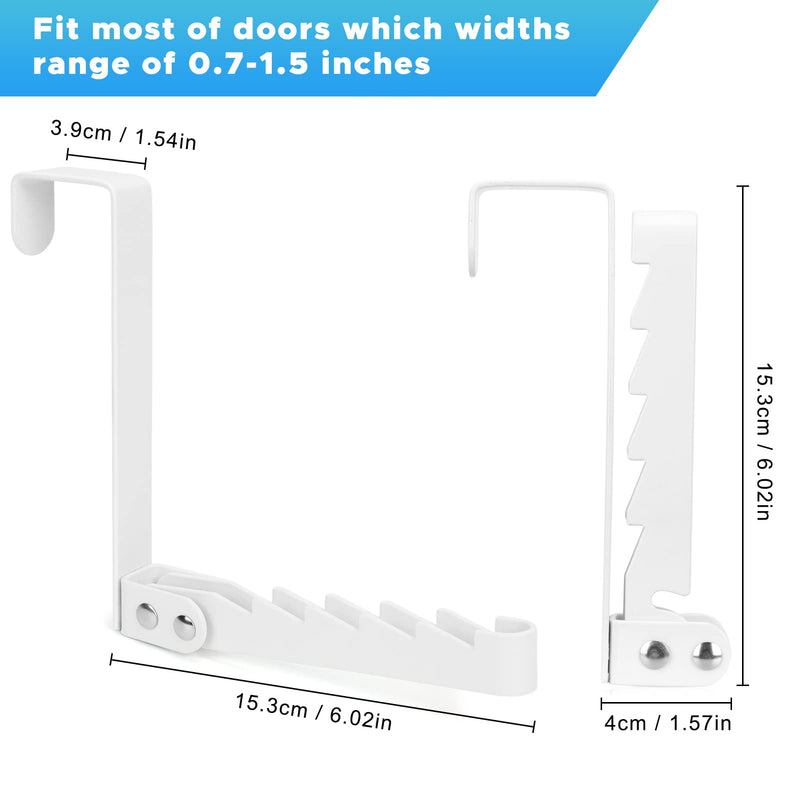 [Australia - AusPower] - FYY Over The Door Hooks Hanger, 2 Pack Collapsible Folding Over The Door Organizer Rack Space Saving Hanging Storage Hanger for Clothes, Coats, Towels for Bedroom Bathroom White 