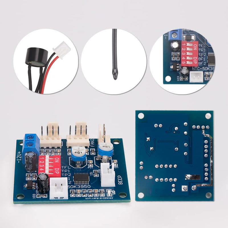 [Australia - AusPower] - 2PCS DC 12V 4 Wire PWM PC CPU Fan Temperature Control Speed Controller Module CPU High-Temp Alarm 