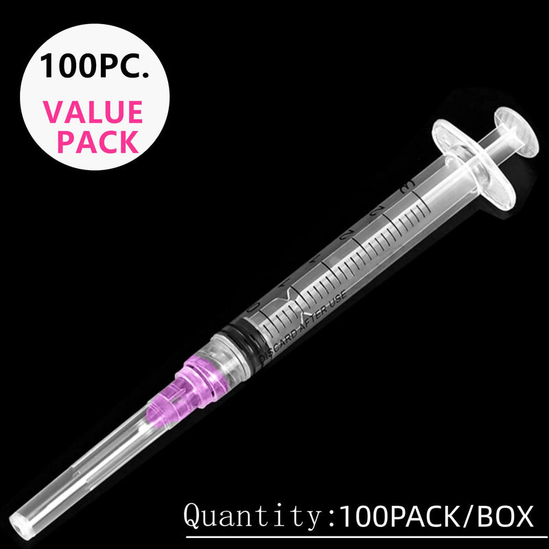[Australia - AusPower] - 100 Pack - 3ml with 18Ga Industrial and Scientific Lab Consumables for Refilling, Measuring Liquids, Experiments Research 100 3ml-18ga 