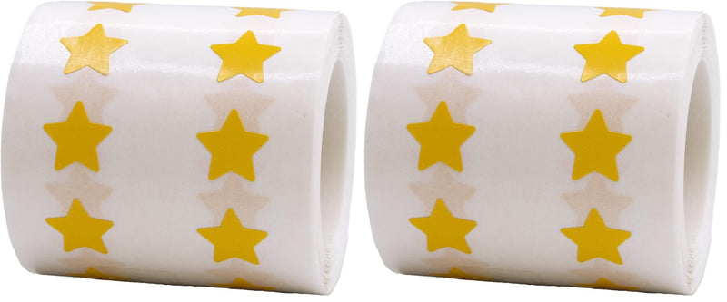 Yellow Star Shape Stickers 0.50 Inch 1,000 Adhesive Labels (Pack of 2) 1/2" Star (Pack of 2)