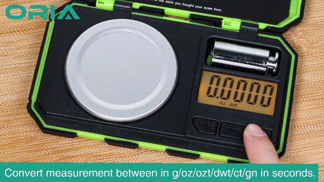 ORIA Digital Milligram Scale, 50g x 0.001g Pocket Jewellery Scale, Green 50g/0.001g
