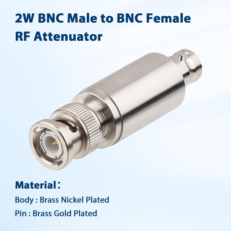 [Australia - AusPower] - XRDS -RF 5dB 50 Ohm 2W Coaxial BNC Male to Female Attenuator, Ideal for Radio Communications, Signal Testing, and Network Analysis 