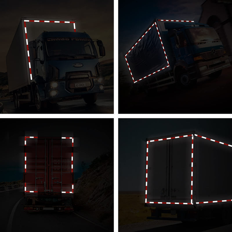 2 Inch x 39 FT Reflective Safety Tape DOT C2 Adhesive Reflector Tape High Visibility Contrast Duct for Outdoor Trailer Cars,Trucks Vehicles,Boats,Signs,Bikes (39FT, RED White) 39FT