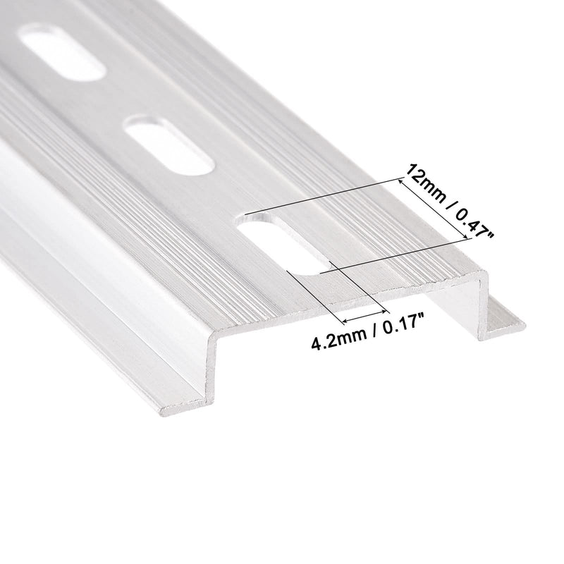 [Australia - AusPower] - MECCANIXITY DIN Rail Slotted Aluminum Mounting Guide 500mm Long 35mm Wide 7.5mm High Silver Tone Pack of 5 500mm x 35mm 