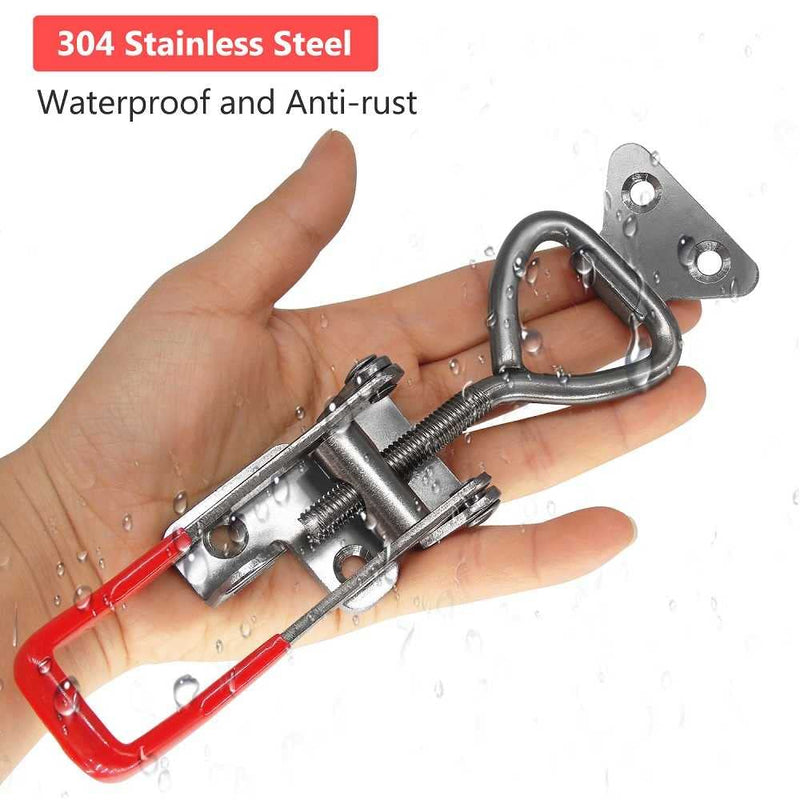 [Australia - AusPower] - 4003 Toggle Latch Clamp, 304 Stainless Steel Adjustable Toggle Latches With Lock Hole, 1320Lbs Holding Capacity Heavy Duty Toggle Clamp for Smoker Lid Jig, ToolBox Case, 2pack 4003-2pcs(304 Stainless Steel) 