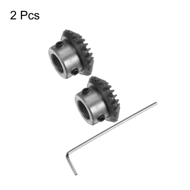 [Australia - AusPower] - 2pcs Bevel Gear 1.5M 20 Teeth 12mm Shaft Hole 1:1 Tapered Bevel Pinion Gear 45# Steel 1.5 Module 90 Degree Steering Gear with M5 Fixing Hole, for Hardware Mechanical Rotation 12 mm 