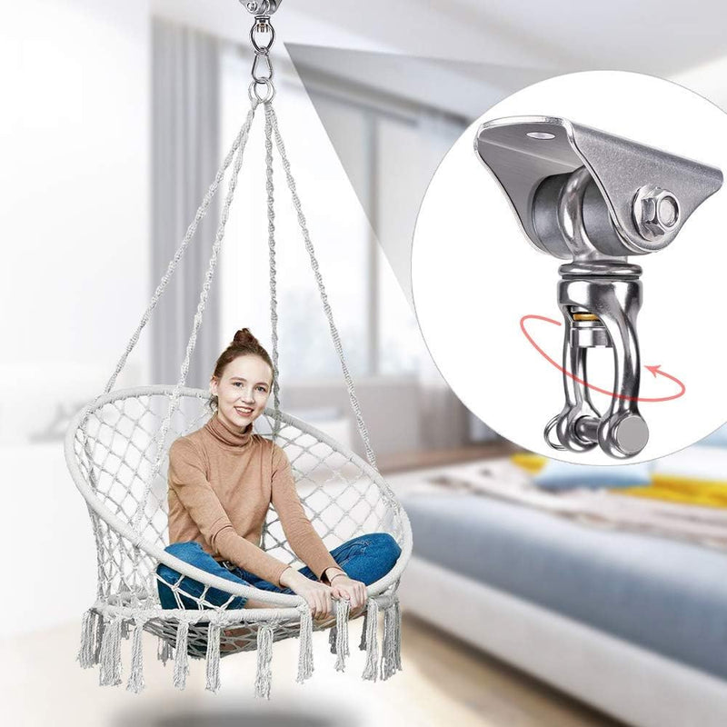 [Australia - AusPower] - SELEWARE Silent, No Squeaking, Heavy Duty Stainless Steel Swing Hangers for Hammock Chair, Aerial Yoga Silk, Porch Swing. Swivel Bearings Inside, 1000 LB Capacity 