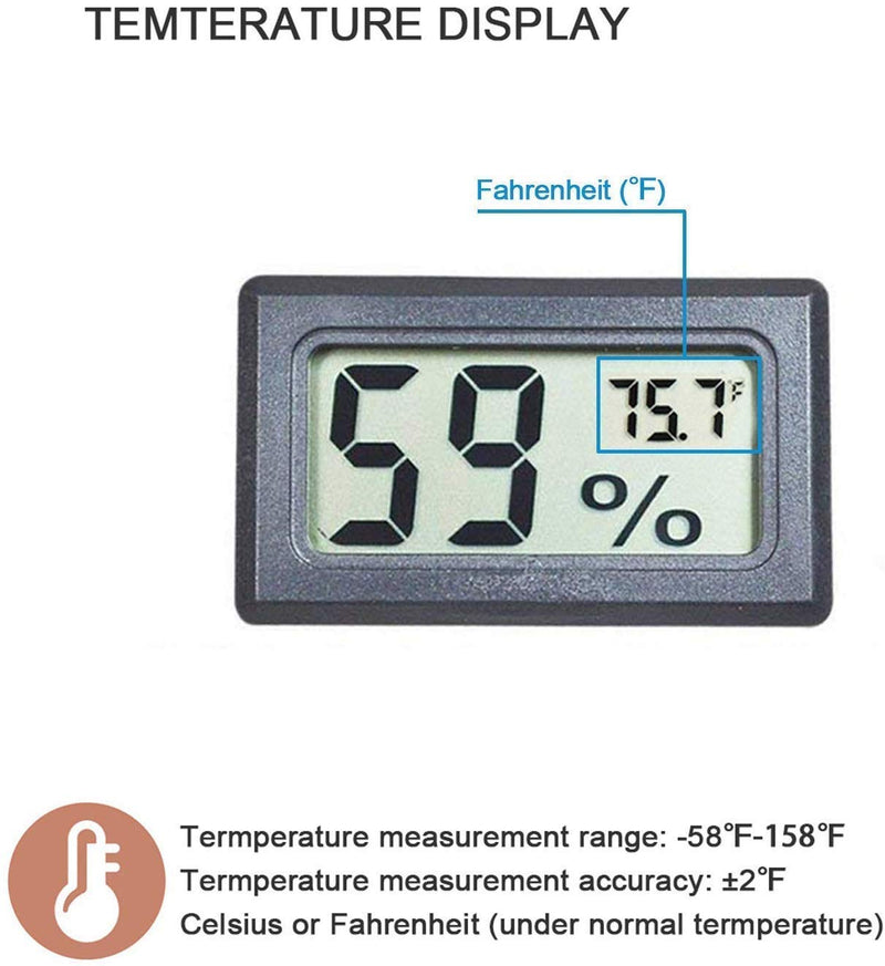 [Australia - AusPower] - 4-Pack Mini Digital Temperature Humidity Meters Gauge Indoor Thermometer Hygrometer LCD Display Fahrenheit (℉) for Reptile Tank,Jars,Guitar Case,Greenhouse, Garden, Cellar, Fridge, Closet 
