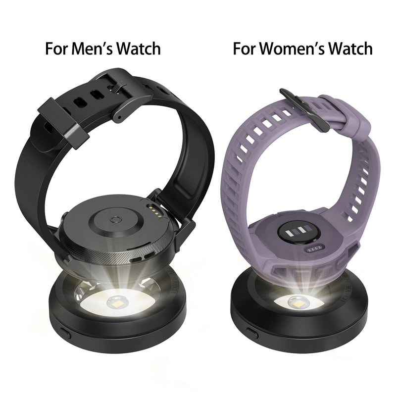 [Australia - AusPower] - Solar Watch Fast Charger-Watch Solar Charger Metal Base, Fast Heat Dissipation, Solar Power Portable Charger, Suitable for Casio/Citizen/Seiko/Garmin Solar Watch Rounkin (Black) Black 