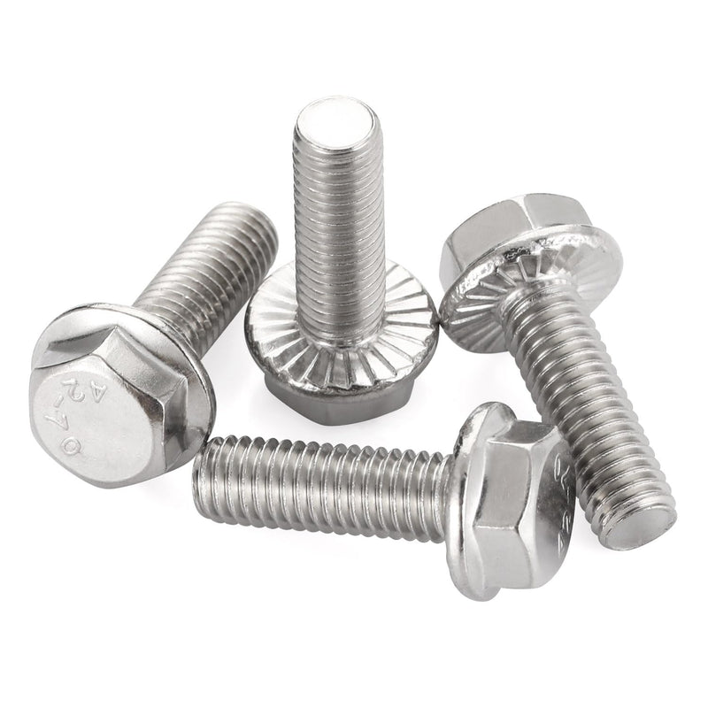 [Australia - AusPower] - 5/16-18 x 1" Flanged Hex Head Bolts Flange Hexagon Screws, Stainless steel 304, Fully Threaded, 15 PCS 5/16-18 x 1" 