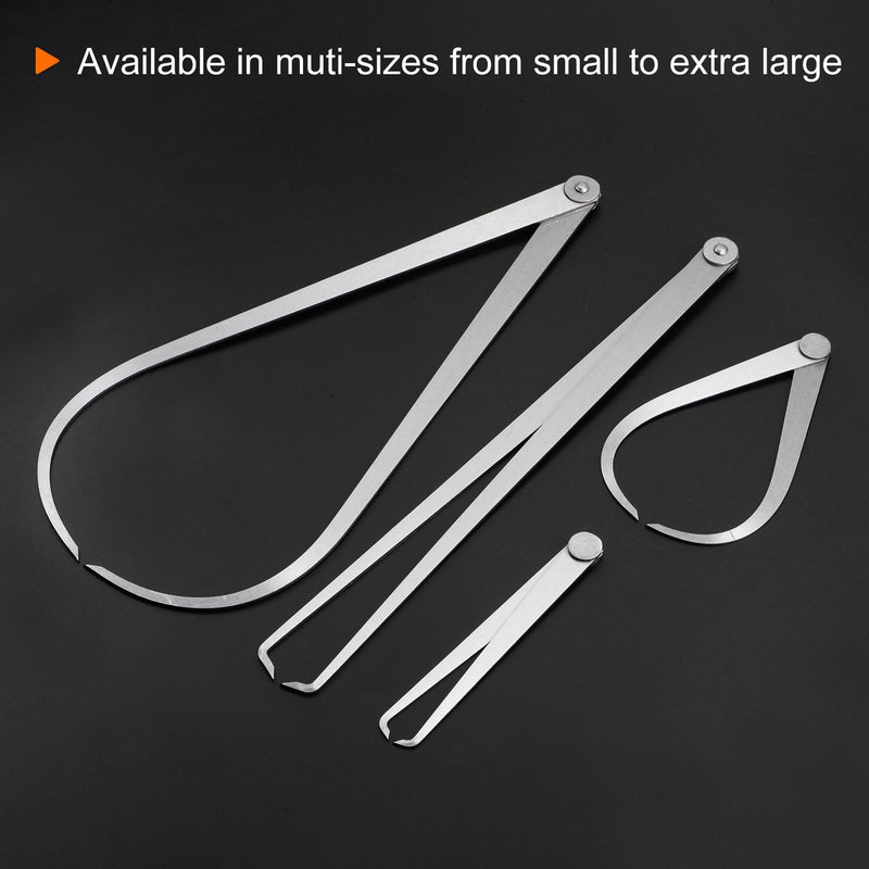 [Australia - AusPower] - HARFINGTON Firm Joint Inside Outside Caliper Set 8 10 12 Inch 410 Stainless Steel Firm Friction Joint for External Internal Measurements 