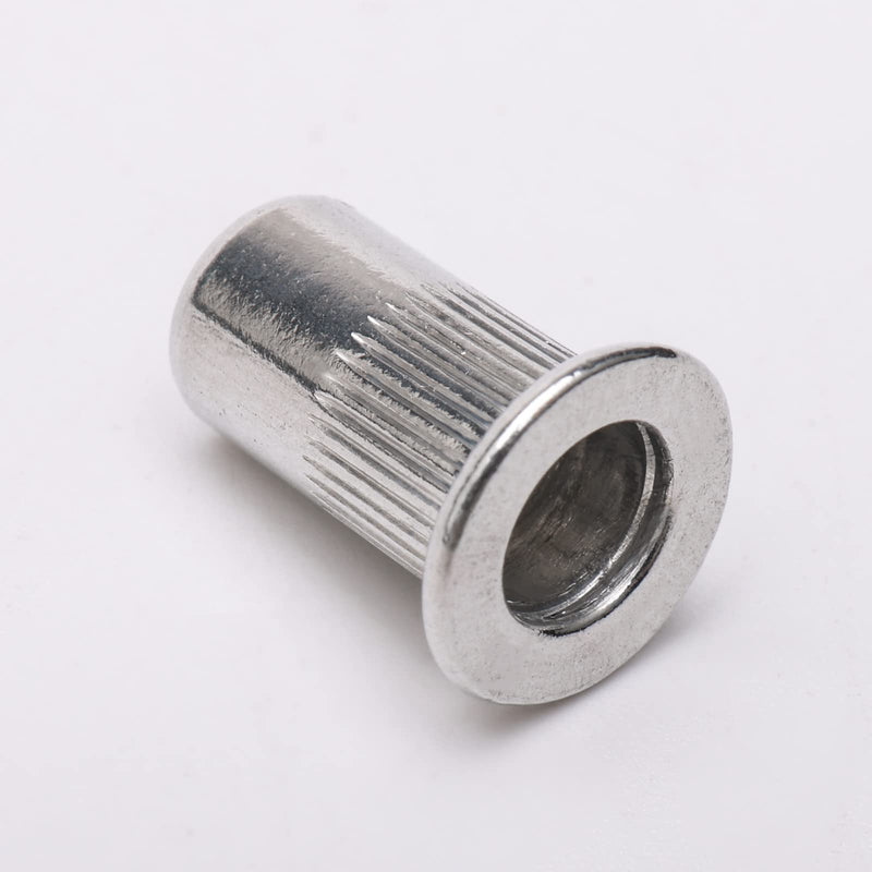 jiuwu 100 Pcs M5 5mm Flat Head Aluminum Rivet Nut Blind Insert Nut